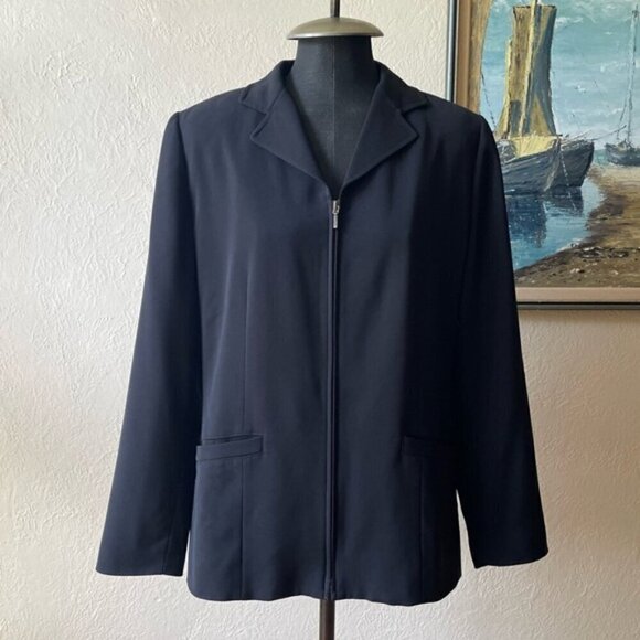 Eddie Bauer black zip up blazer jacket in size medium - Picture 1 of 10